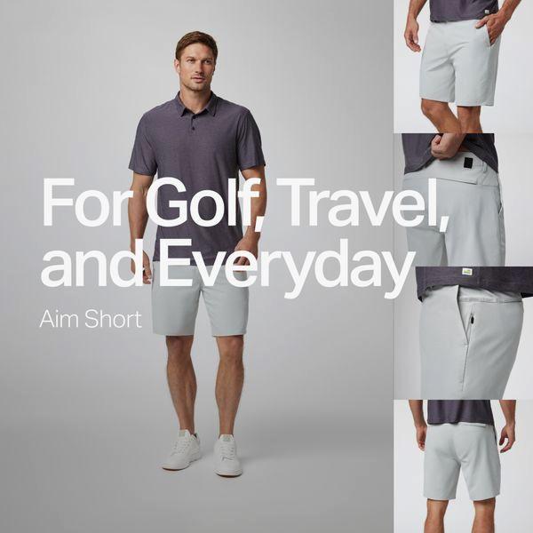 golf shorts, athletic shorts, performance shorts, sport shorts, casual shorts, product launch, minimalist, calm, trustworthy, neutral